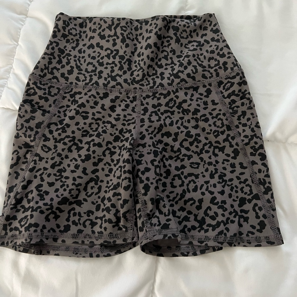 Gray Leopard Shorts